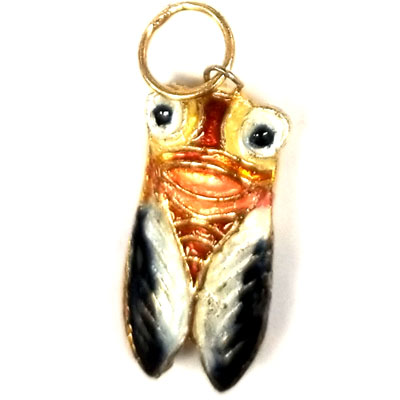 ENAMEL CICADA 13X29MM BLACK